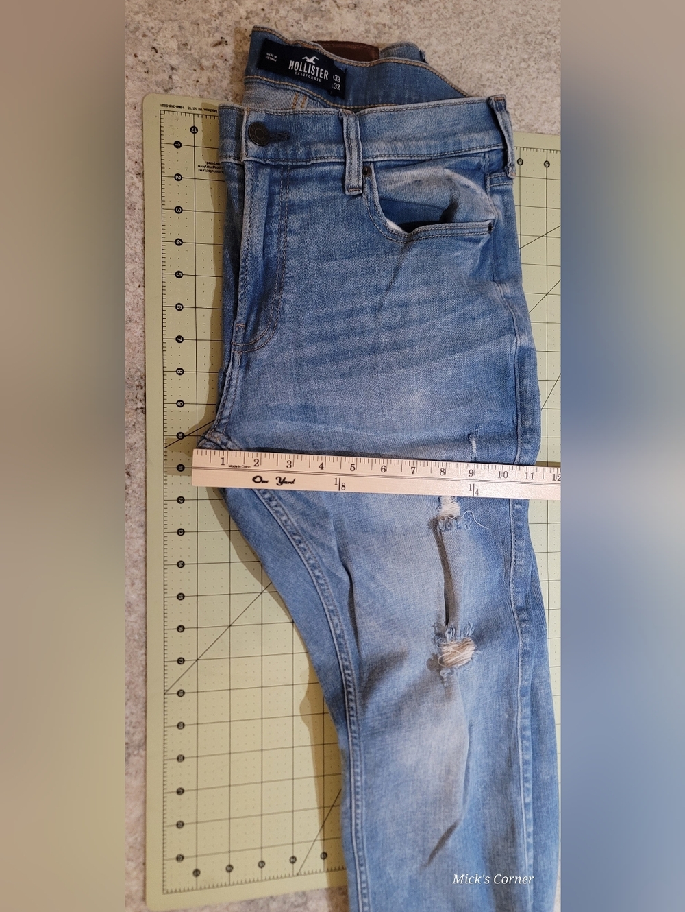 Hollister Super Skinny Epic Flex Men 33 x 32 Skinny Denim Blue Jeans Distressed - Picture 5 of 8